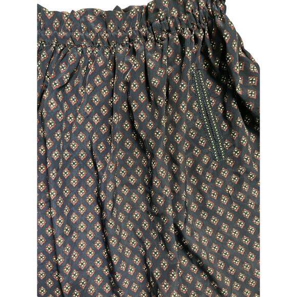 Mango Casual A-line Mini Skirt Pockets Navy Geometric Print Size Large - Picture 4 of 9